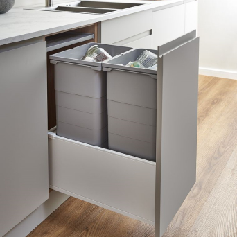 400 ECO-Base Waste Bin system (Silk White)