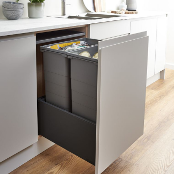 500 ECO-Base Waste Bin system (Carbon Black)
