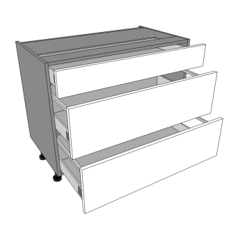 1000mm wide 1S+2P - 3 drawers unit