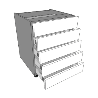 600mm wide 5 Shallow drawers units