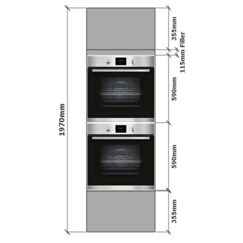 2 Single Ovens housing unit dimensions