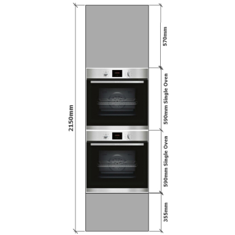 Two Single Ovens housing dimensions