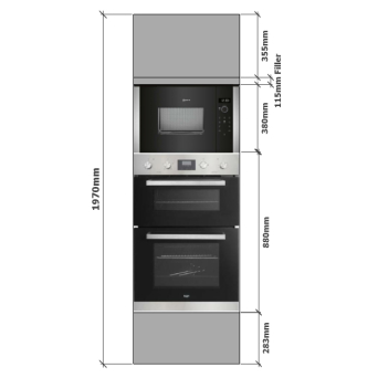 Tall Double Oven & 380 Microwave housing dimensions