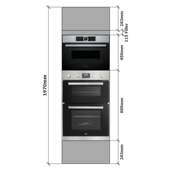 Tall Double Oven & 450 Microwave housing dimensions