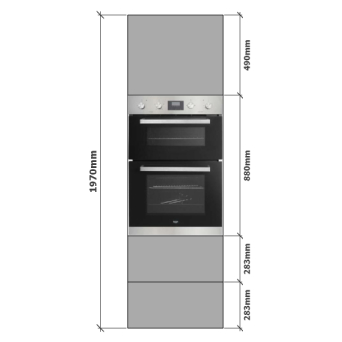 Tall Double Oven housing dimensions - 2 drawers