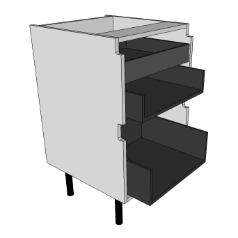 500 True Handleless 2 Drawers + Inner draw unit