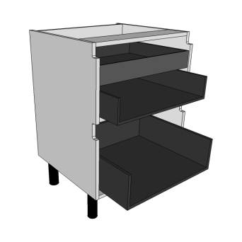 600 True Handleless 2 Drawers + Inner draw unit