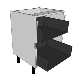 600 True Handleless 2 Drawers unit