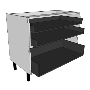 1000 True Handleless 3 Drawers unit