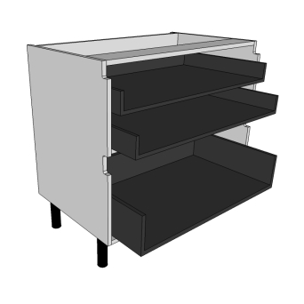 900 True Handleless 3 Drawers unit