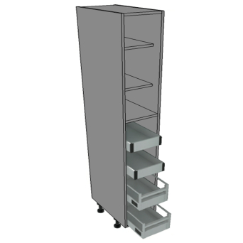 400mm wide Tall Larder - 2 Inner drawers