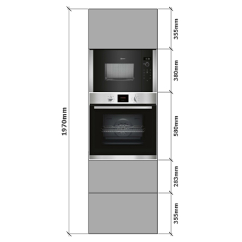 Tall Single Oven & 380 Microwave housing dimensions - 2 drawers