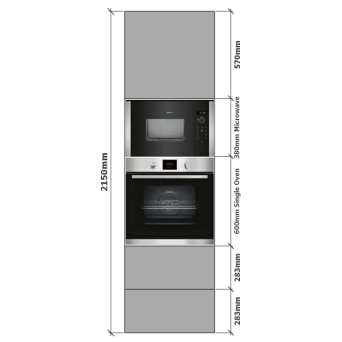 Tall Single Oven & 380 Microwave housing dimensions