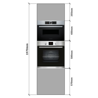 Tall Single Oven & 450 Microwave housing dimensions