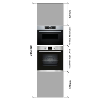 Tall Single Oven & 450 Microwave housing dimensions