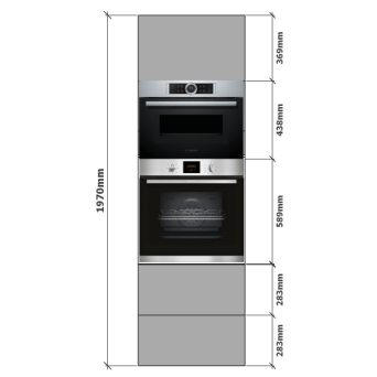 Tall Single Oven & 450 Microwave housing dimensions - 2 drawers