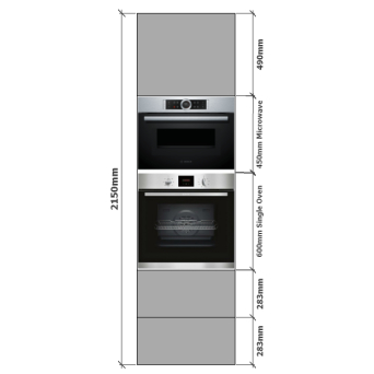 Tall Single Oven & 450 Microwave housing dimensions