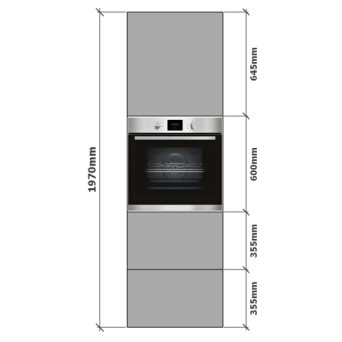 Tall Single Oven housing dimensions - 2 drawers