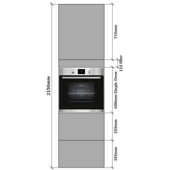 Tall Single Oven housing - 2 drawer dimensions