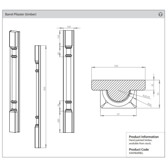 Cartmel Barrel Pilaster details