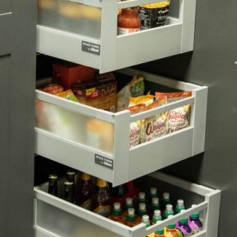 Blum Antaro Light Grey Glass Inner Pan Drawers