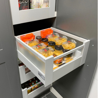 Blum Antaro Silk White Glass Inner Pan Drawers