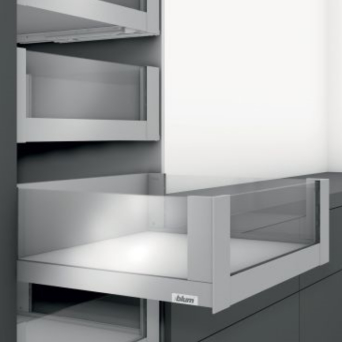 Blum Legrabox Clear Glass Orion Grey Inner Pan Drawers