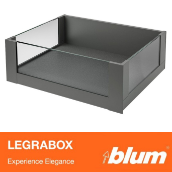 Blum Legrabox with Glass sides Internal Saucepan Drawers - Orion Grey