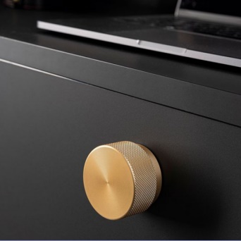 Graf Brushed Brass Knob fitted