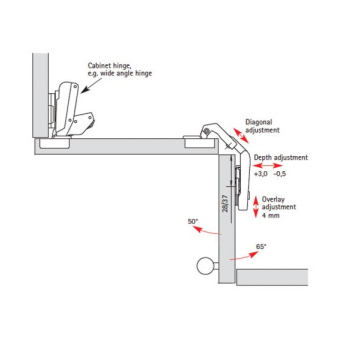 Hettich Bi-fold Hinge diagram details