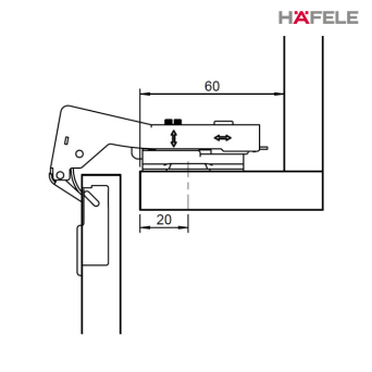 Hafele 110° Blind Corner Soft-close Hinge Specifications