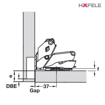 Hafele 155° Soft-close Hinge Specifications