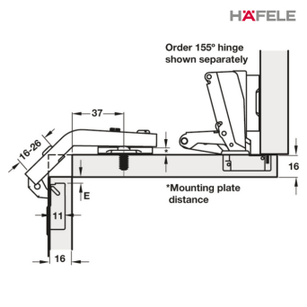 Hafele 155° Soft-close Hinge adjustment