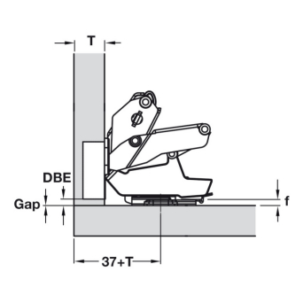 Hafele 155° Soft-close Hinge Specifications