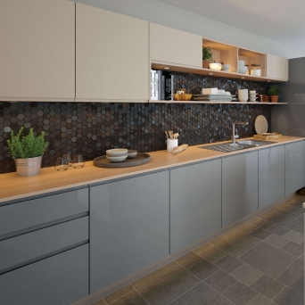 Jayline Supergloss Dust Grey Kitchen