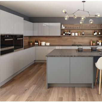 Jayline Supergloss Light Grey Kitchen