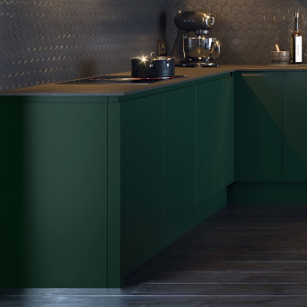 Lucente Matt Fir Green Kitchen details
