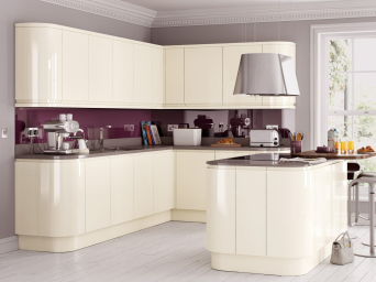 Lucente High Gloss Cream kitchen doors