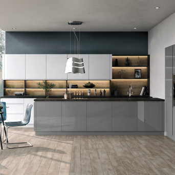 Lucente Gloss Dust Grey Kitchen