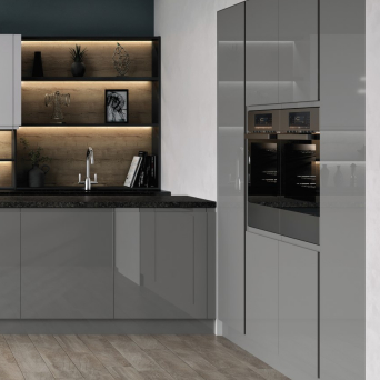Lucente Gloss Dust Grey Kitchen details
