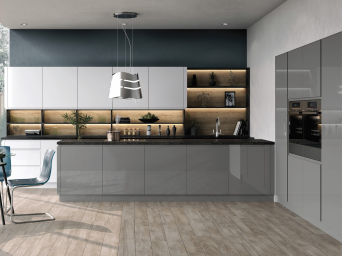 Lucente High Gloss Dust Grey kitchen doors