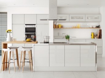 Lucente High Gloss Light Grey kitchen doors