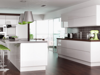 Lucente High Gloss White kitchen doors