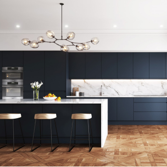 Lucente Matt Indigo Blue Kitchen