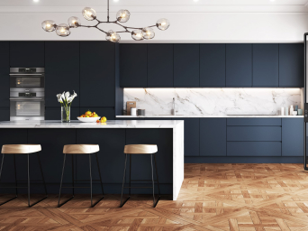 Lucente Matt Azure Blue kitchen doors