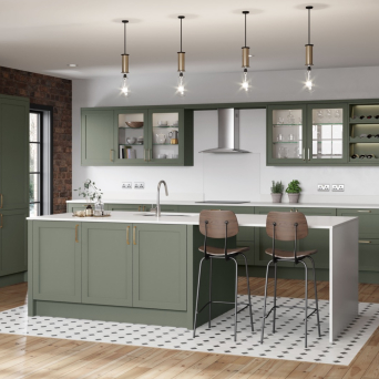 Newmarket Timber Reed Green Kitchen
