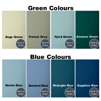 Paint to Order Green and Blue colours
