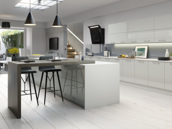 Vivo High Gloss Light Grey kitchen doors
