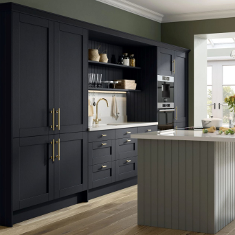 Wilton Oakgrain Navy Blue Kitchen