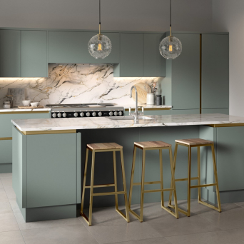 Zurfiz Serica Matt Sage Green Kitchen